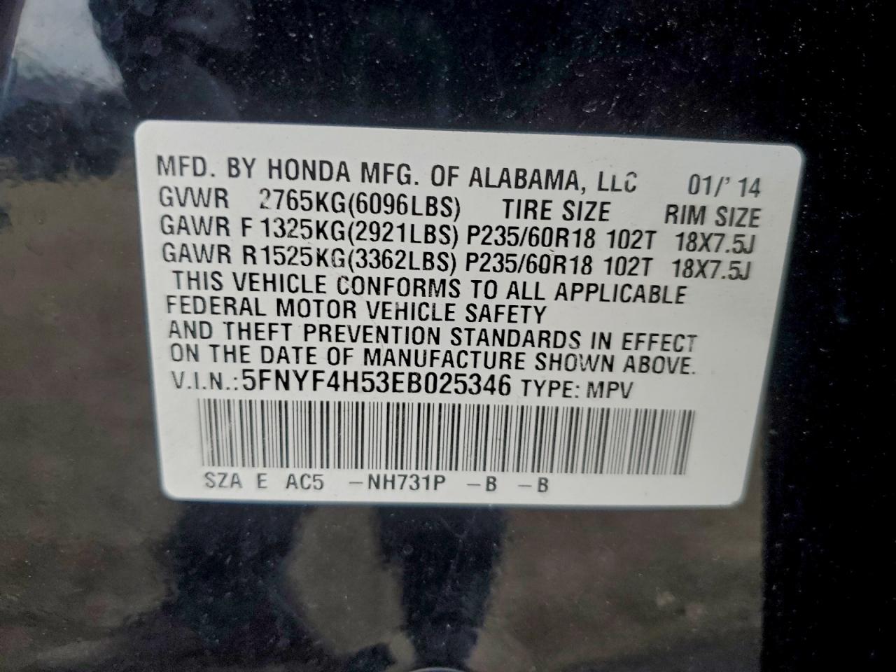 Honda Pilot Exl Image 13