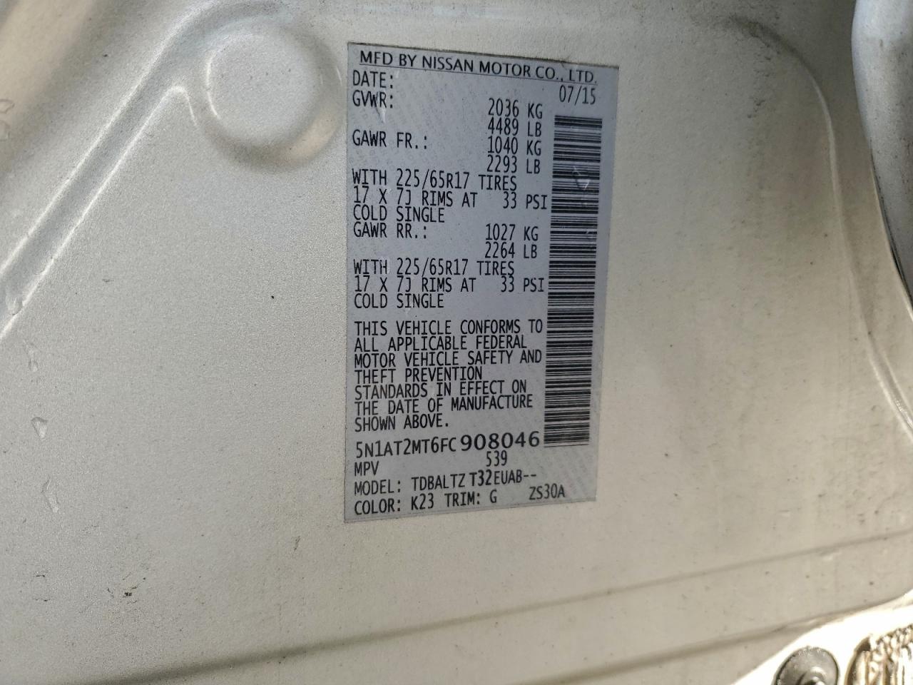 Nissan Rogue S Image 8