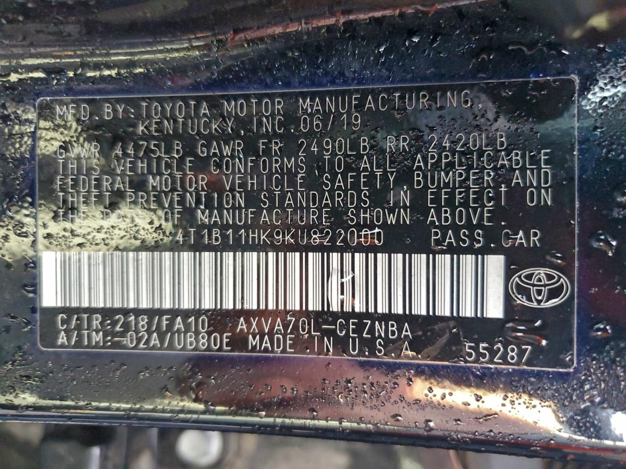 Toyota Camry L Image 8